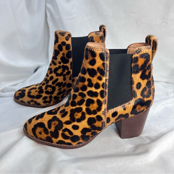 MADEWELL The Regan Boot in Leopard Calf Hair Ankle Boots Size 7 NWT - Picture 4 of 11